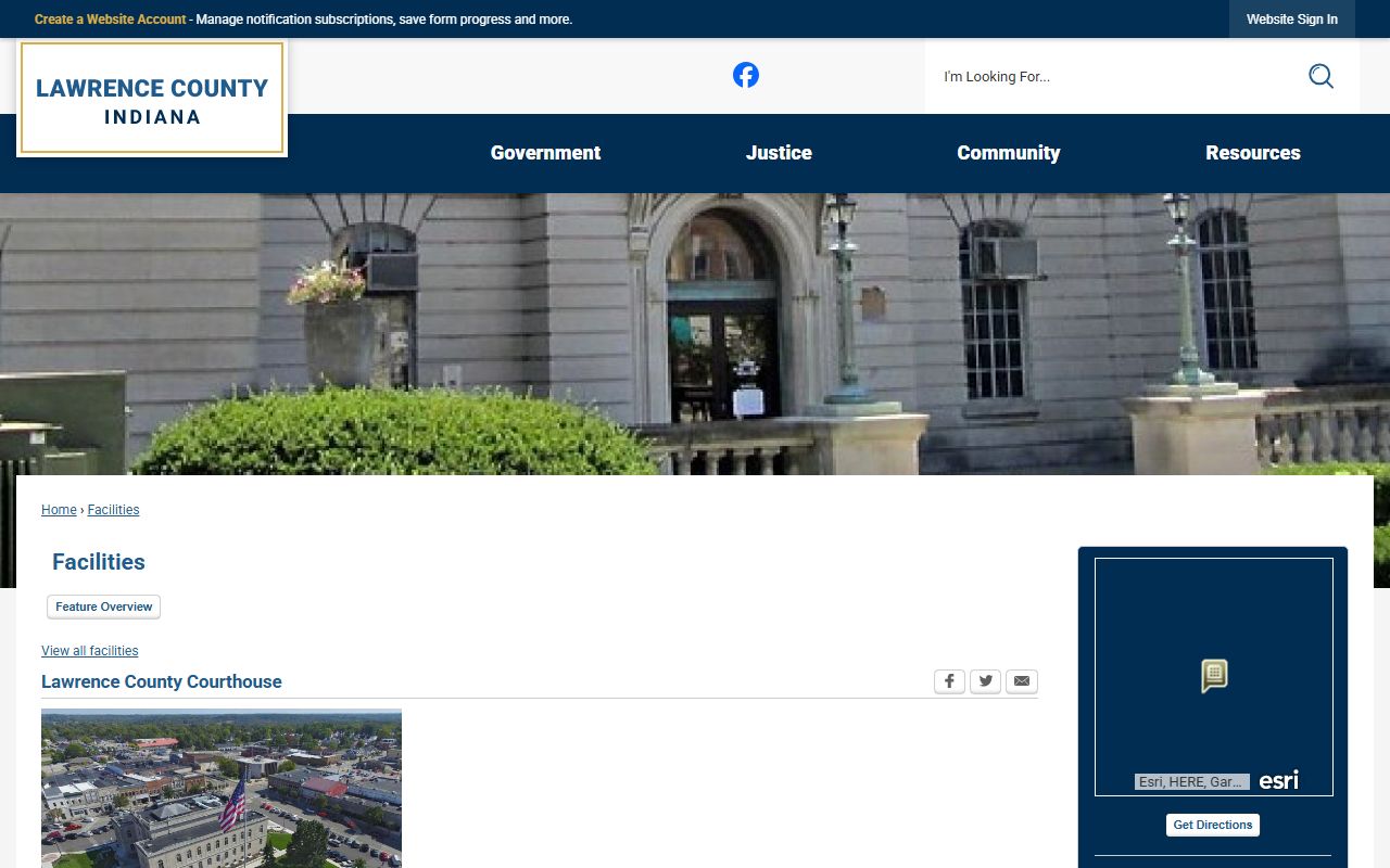 Lawrence County courthouse court records facility page