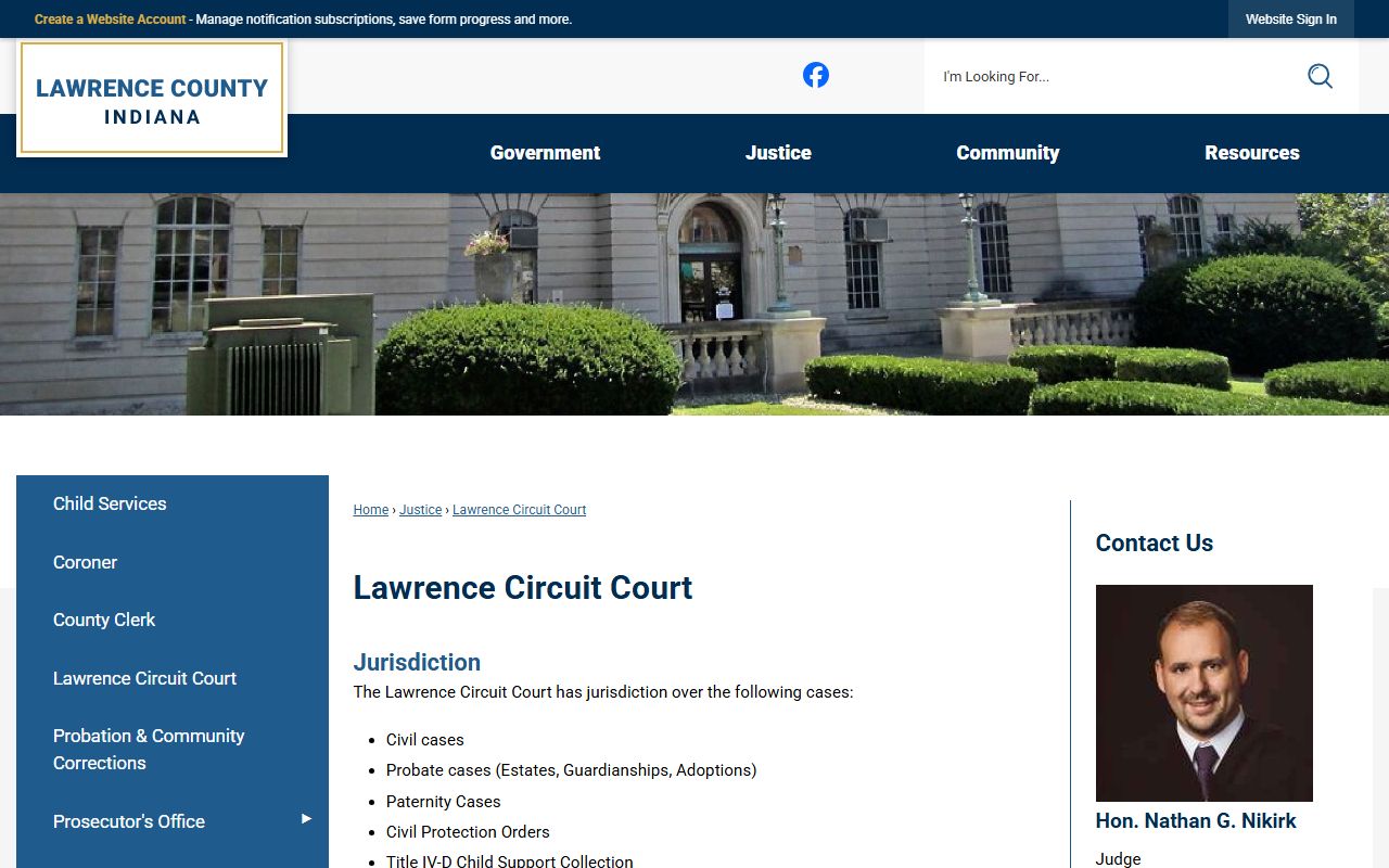 Lawrence County court dockets Lawrence Circuit Court page