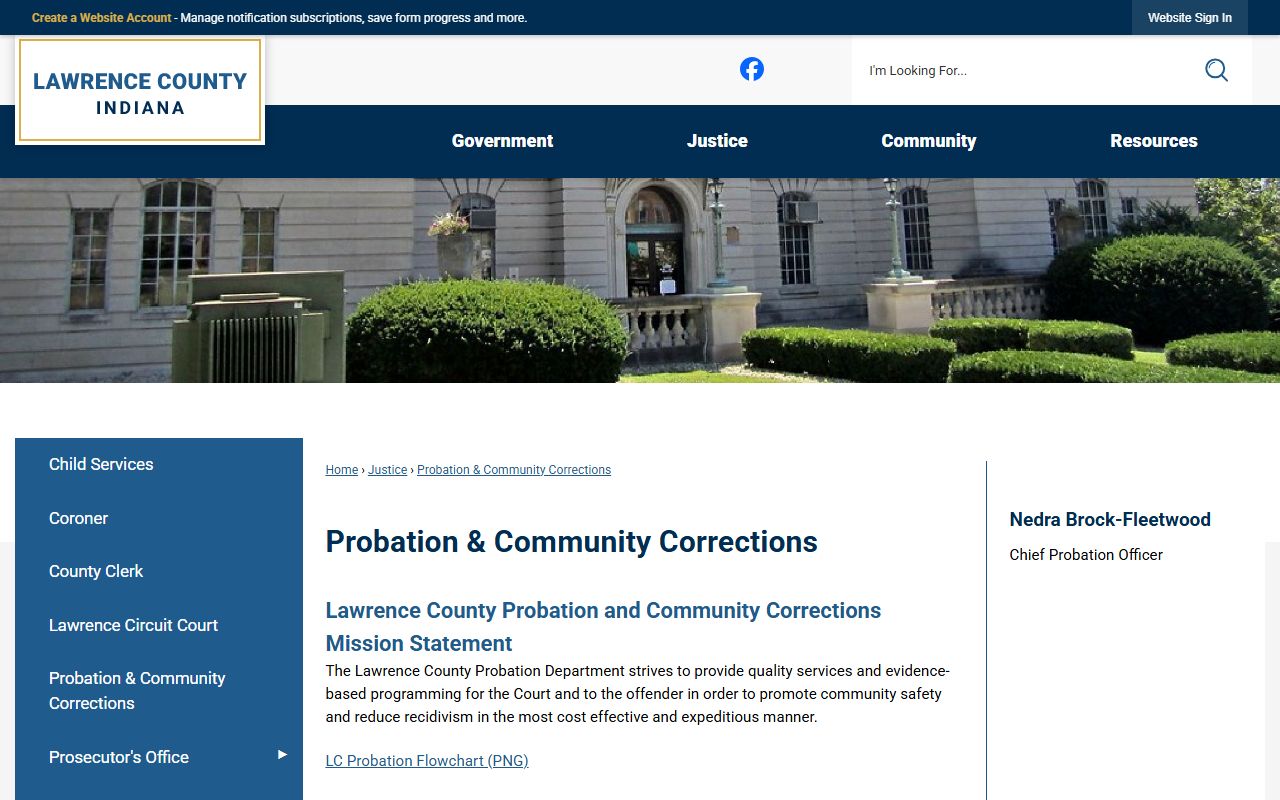 Lawrence County court dockets probation and community corrections page