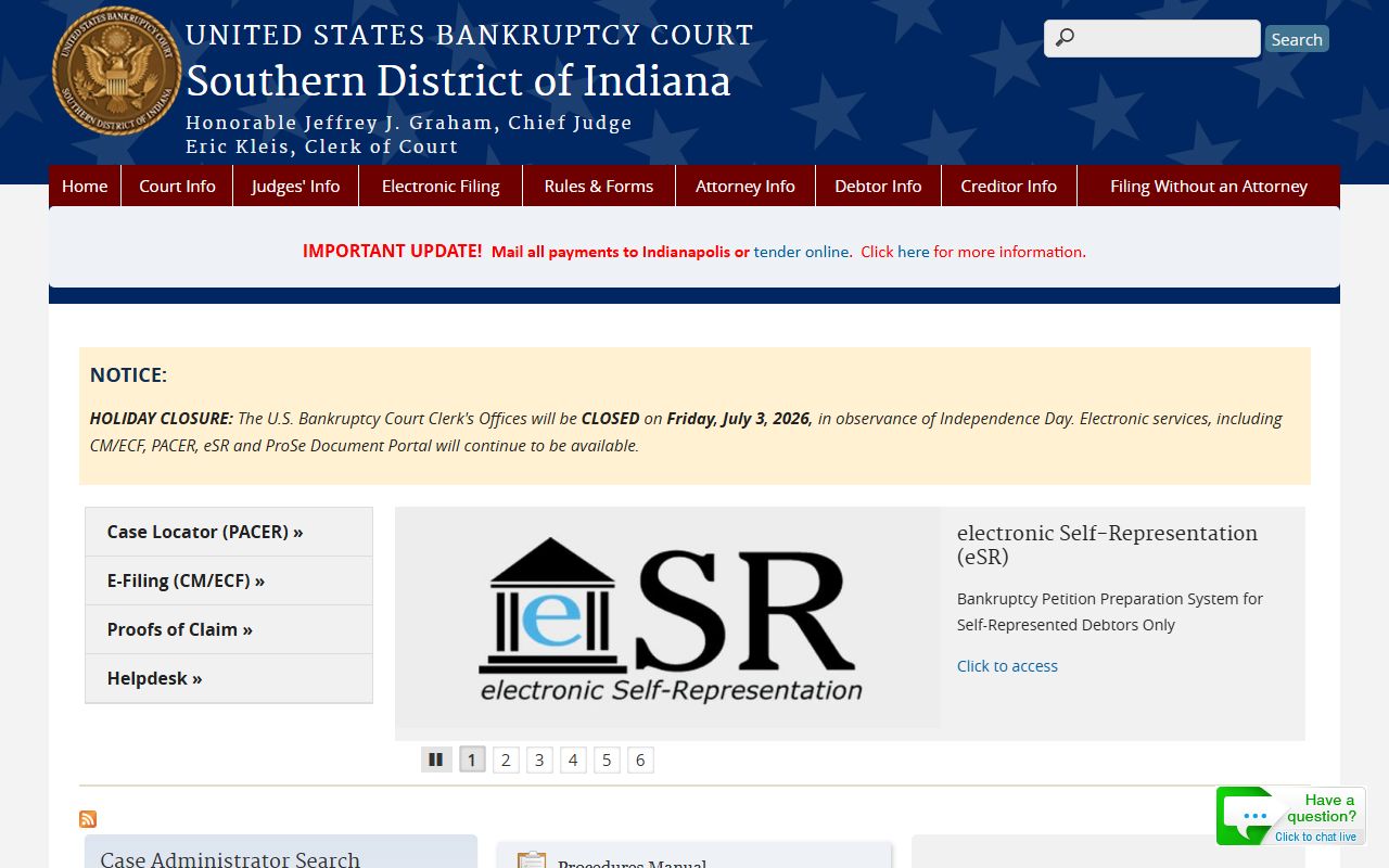 Lawrence County court dockets federal bankruptcy court distinction