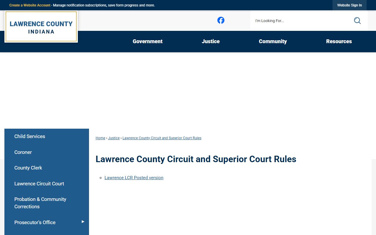 Lawrence County Circuit and Superior Courts local rules source