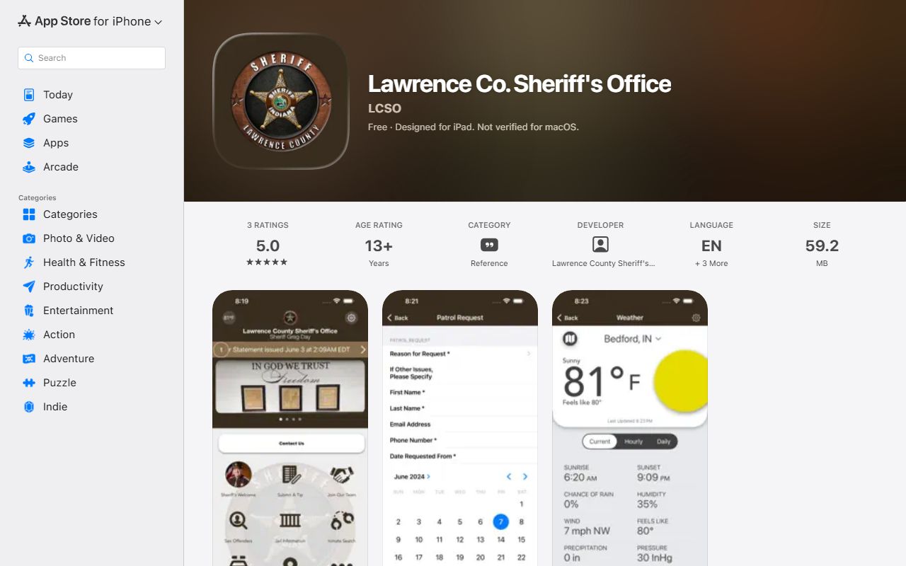 Lawrence County warrant search sheriff mobile app