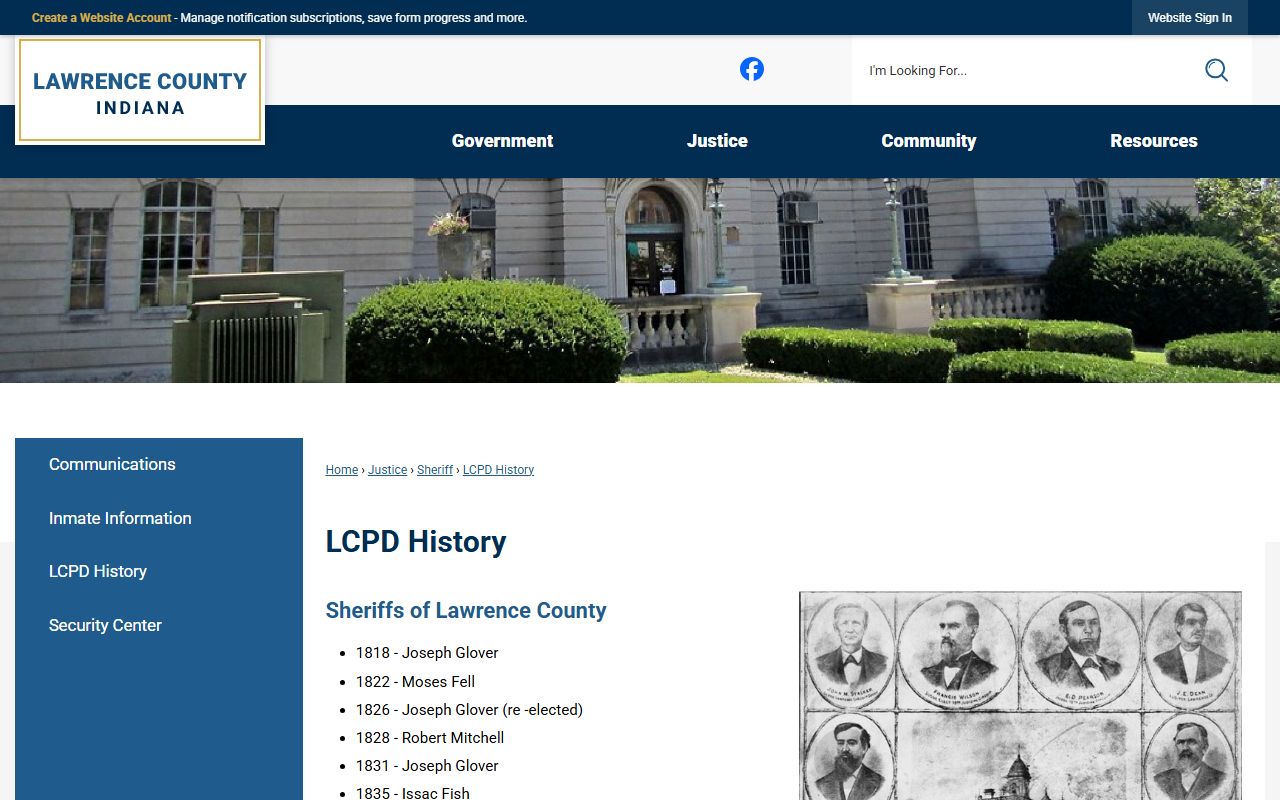 Lawrence County warrant records sheriff and police history